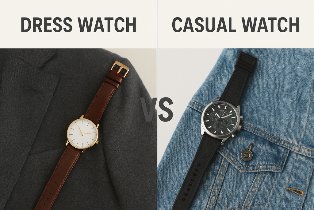 how to match a watch with your outfit, watch style guide for men and women, how to wear a watch with formal attire, best watches for different dress codes, matching watch with clothes color, casual vs dress watch differences
